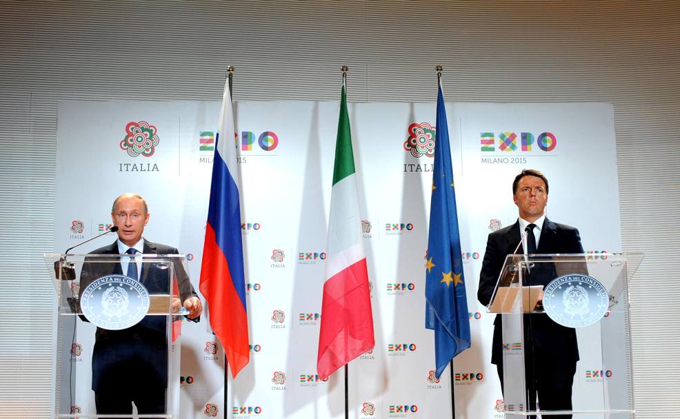 Putin e Renzi (Ansa)